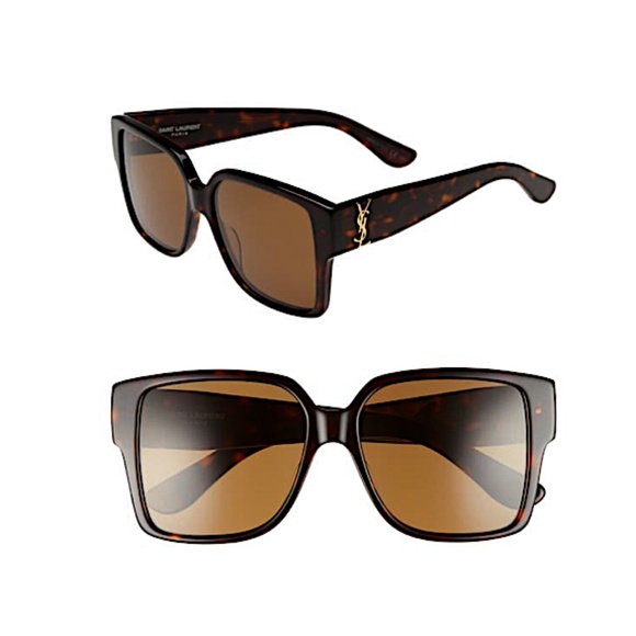 SAINT LAURENT 55MM Oversized Square Sunglasses dark brown main image 10
